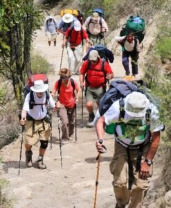 Turistas en Camino Inca