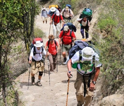 Turistas en Camino Inca